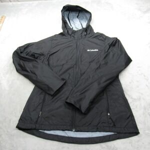 Columbia Black Hooded Windbreaker Jacket